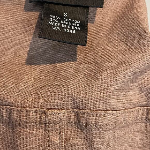 Women's Style & Co Light Brown Cropped Lightweight Cotton Utility Jacket Small - Picture 5 of 5
